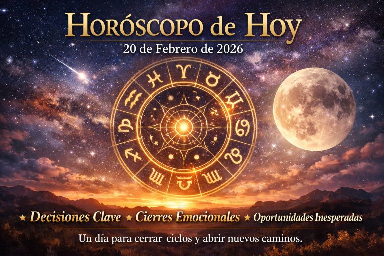 Horóscopo de hoy, 20 de febrero de 2026: decisiones clave, cierres emocionales y oportunidades inesperadas.